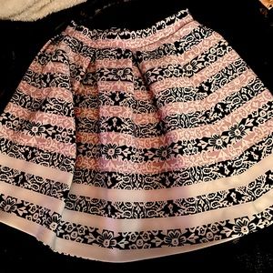 A skirt with beautiful colors. Very comfortable. Length right above knees